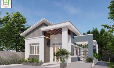 Mẫu cấp 4 sân vườn - Nhà Chất HT