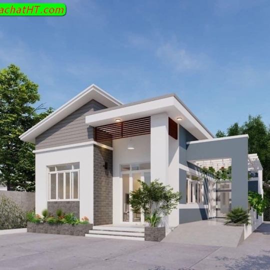 Mẫu cấp 4 sân vườn - Nhà Chất HT