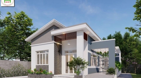 Mẫu cấp 4 sân vườn - Nhà Chất HT